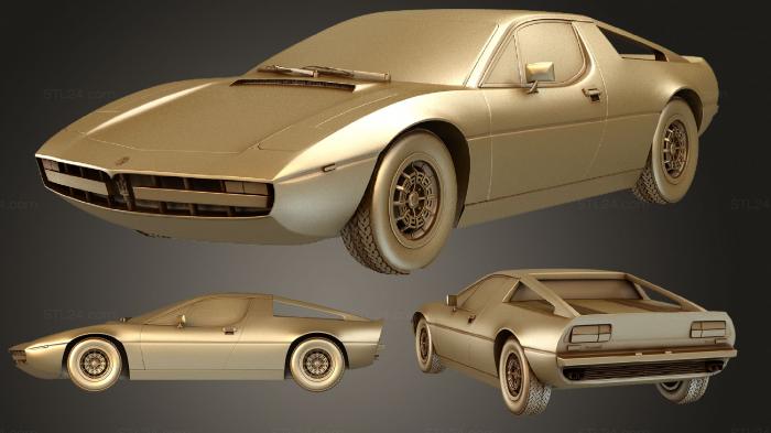 Автомобили и транспорт (Мазерати Мерак 1972, CARS_2354) 3D модель для ЧПУ станка